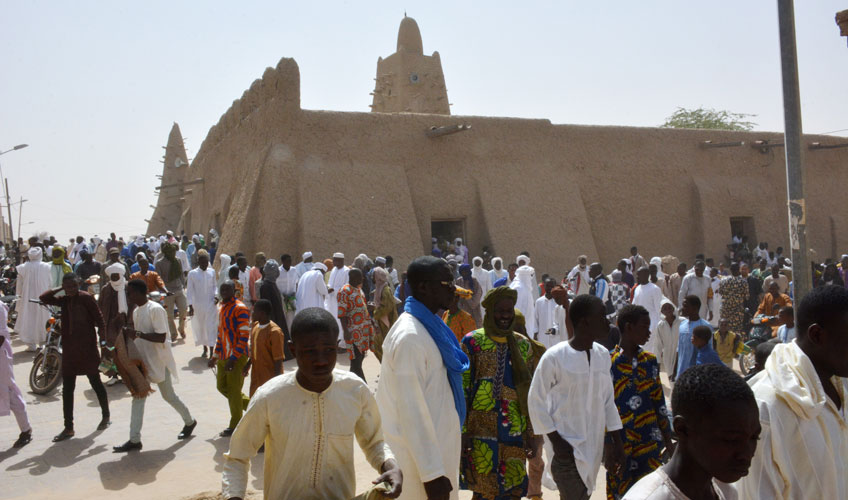 A crowd of people in Mali