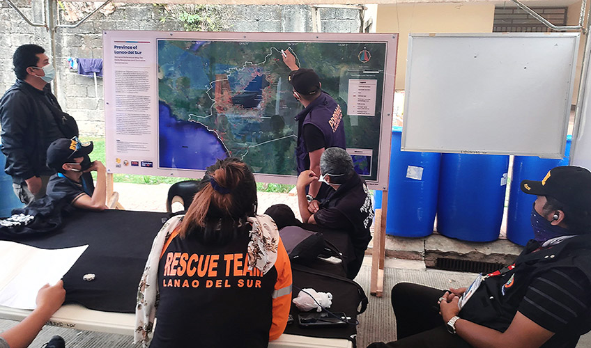 The Provincial Disaster Risk Reduction and Management Office of Lanao del Sur in southern Philippines uses Alert’s general reference maps in planning and coordinating their COVID-19 prevention activities in the province.