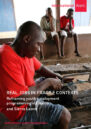 Front cover showing a young man doing carpentry, watched by two others