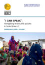 Front cover showing a woman speaking to a group of people