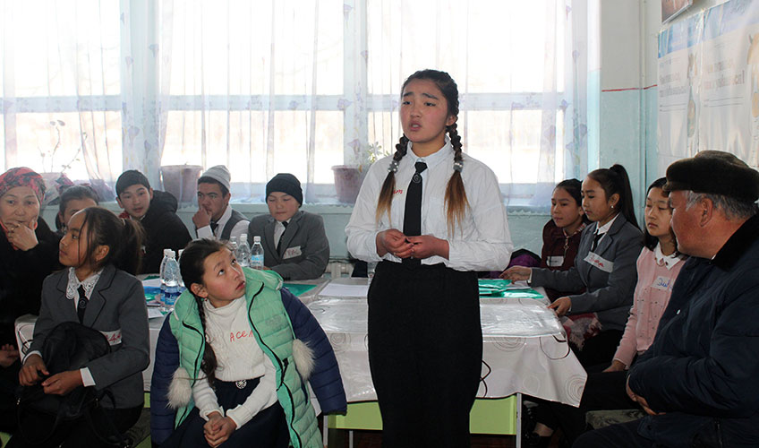 Students attending a seminar on child rights