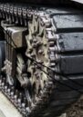 Close up of the tread on a tank