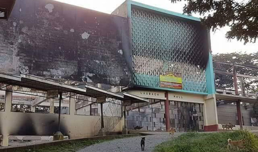 Dansalan College building on the second day of Marawi siege in 2017