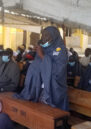 Woman participant of the Zaman Lafiya Hakin Mu (Peace is our obligation) project talking at a meeting with community leaders and security providers