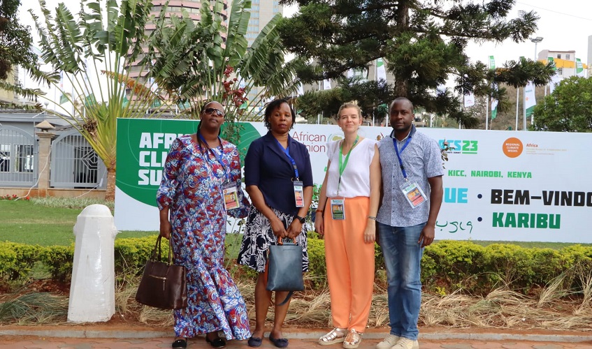 The Alert delegation at the Africa Climate Summit: Betty Mutesi, Africa Regional Director; Emmy Auma, Kenya Country Director; Harriet Mackaill Hill, Climate and Peace Advocacy Advisor; Andrew Wachelon, Project Officer.