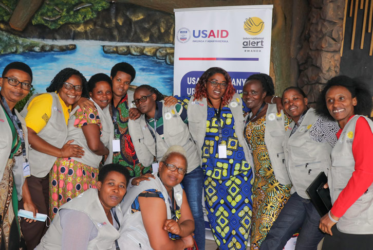 Woman Dufatanye Urumuri project facilitators and field officers in a training on narrative theatre, Muhanga, February 2024.