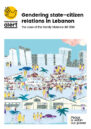 Front cover with drawing of people and buildings