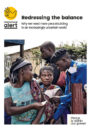Front cover showing women at a border crossing, DRC