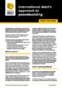 Text cover of 'International Alert's approach to peacebuilding'