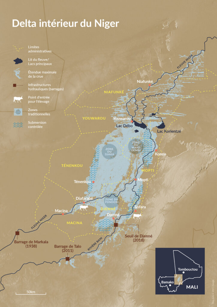 Carte du Delta Intérieur du Niger, Mali