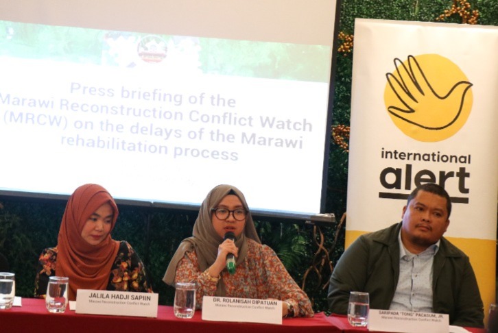 Dr. Rolanisah Dipatuan gives an update on the health situation in Marawi amid the delays in the rehabilitation and the need for a Marawi Compensation Bill during a press briefing on 7 November 2019.