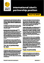 Cover of International Alert's partnership position
